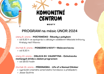 Program komunitního KC na únor