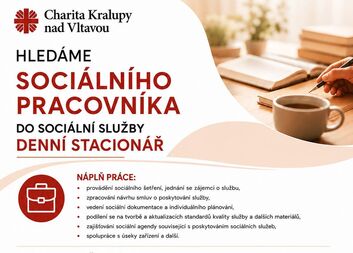 Hledáme sociálního pracovníka pro DS